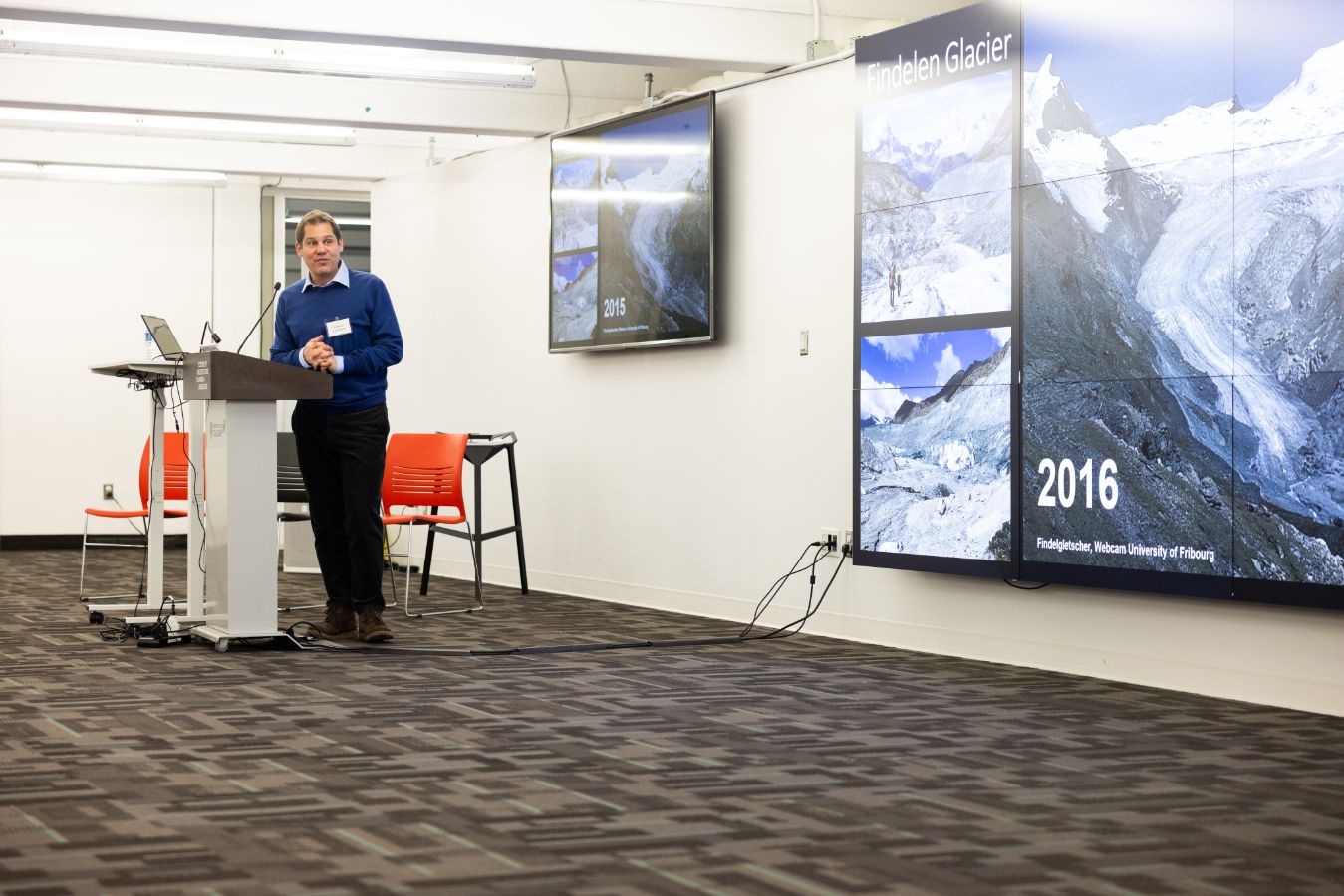 Andreas Linsbauer speaking at the 10-year celebration of the University of Calgary’s Master of Landscape Architecture (MLA) in Calgary, Canada. Image: MLA, UCalgary